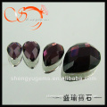 pear shape purple flat plated bottom stone glass gemstone jewelry